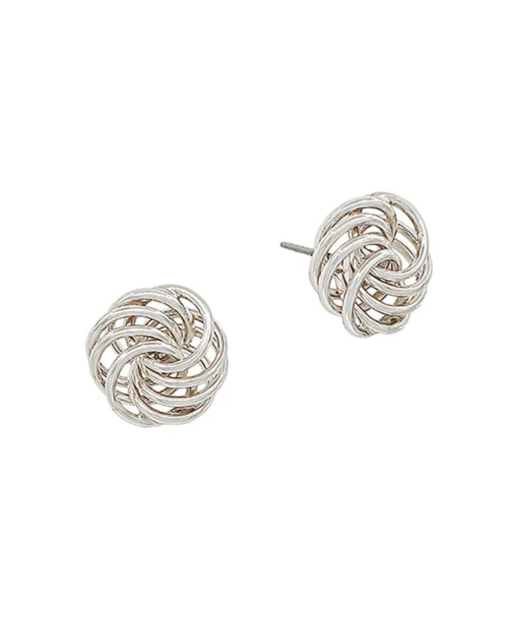 Layered Thin Metal Knot Post Earring