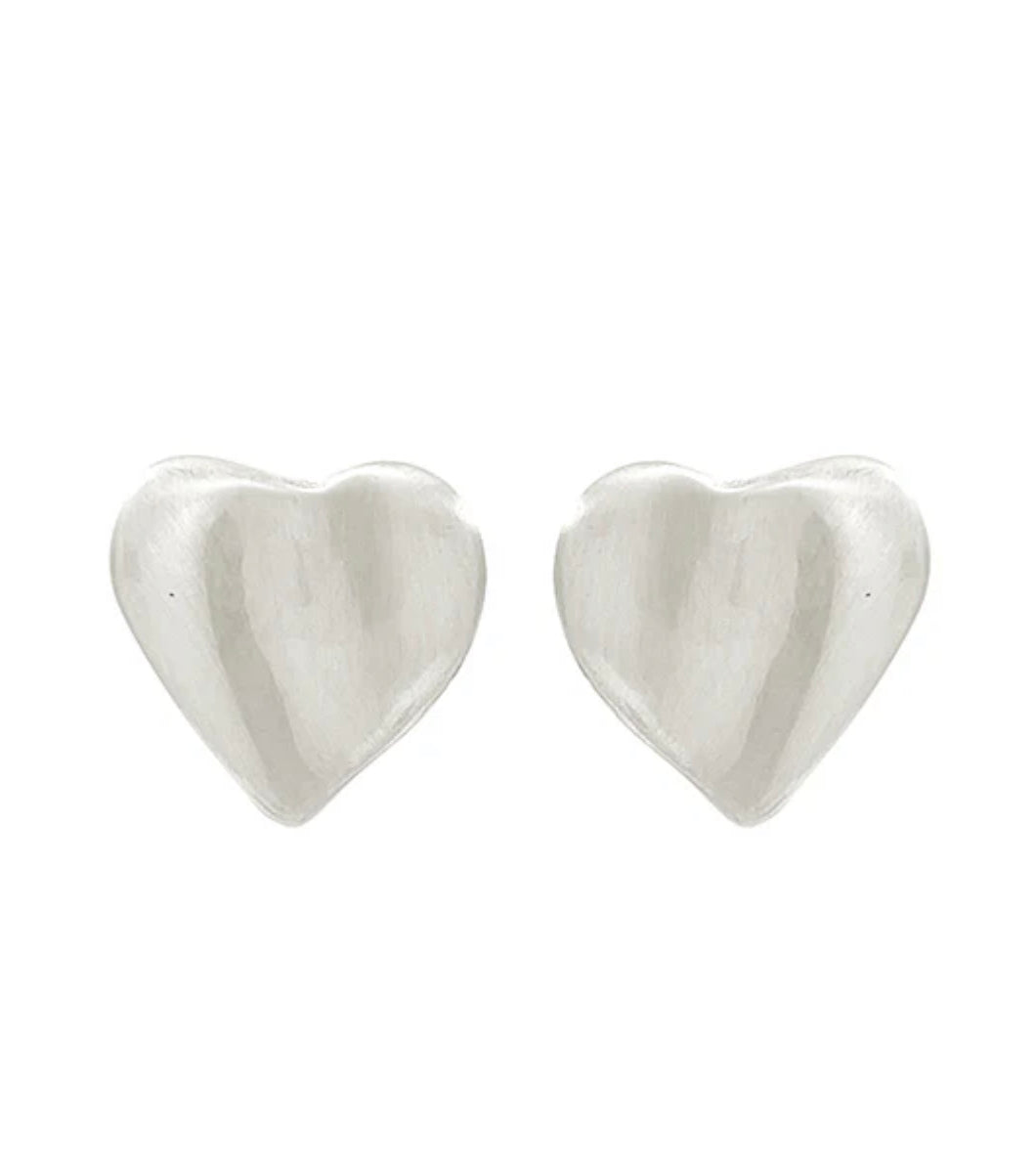 Metal Heart Post Earring