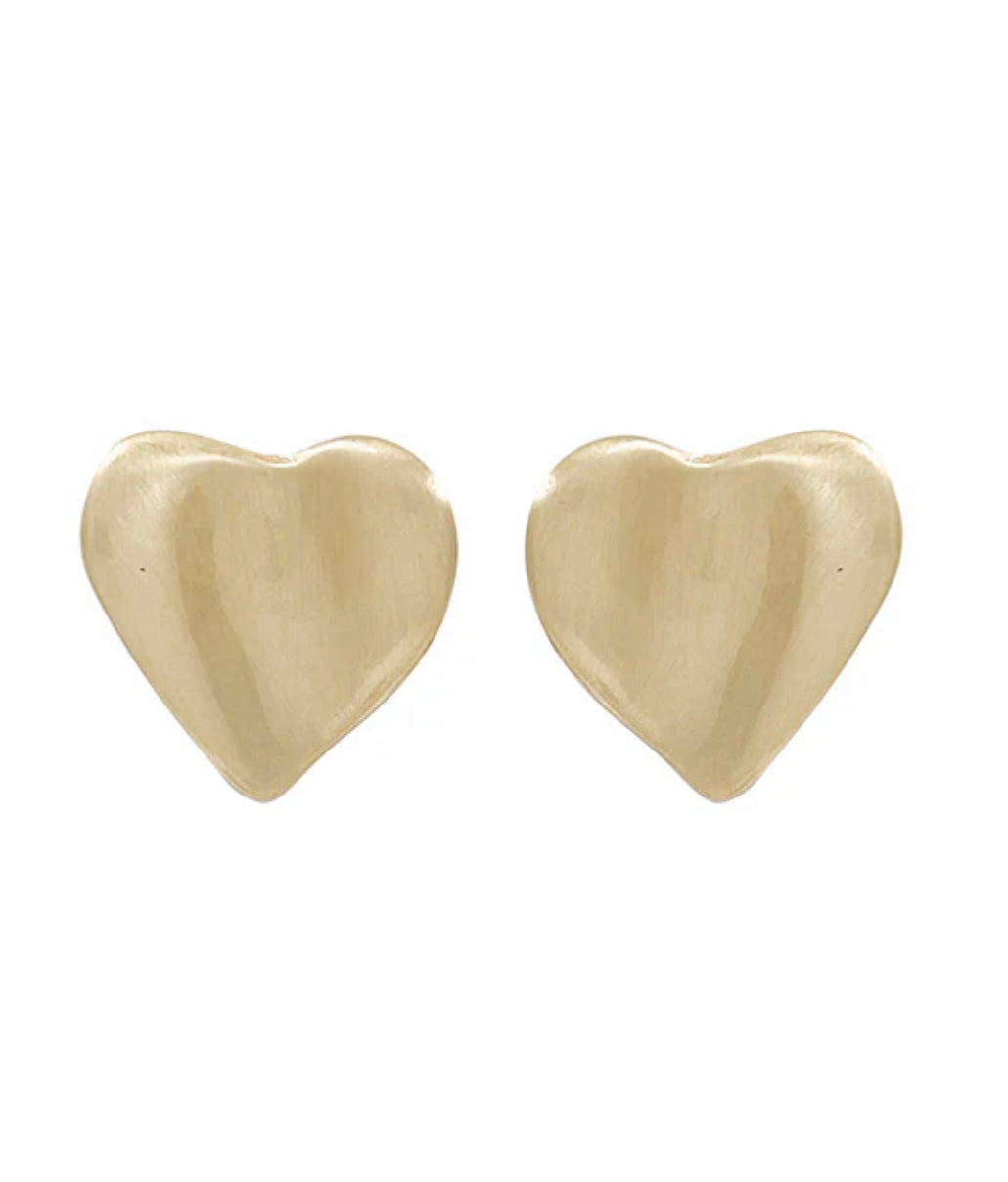 Metal Heart Post Earring