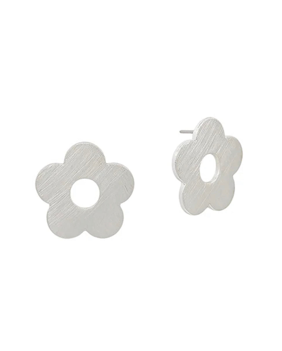 Flower Satin Post Earring