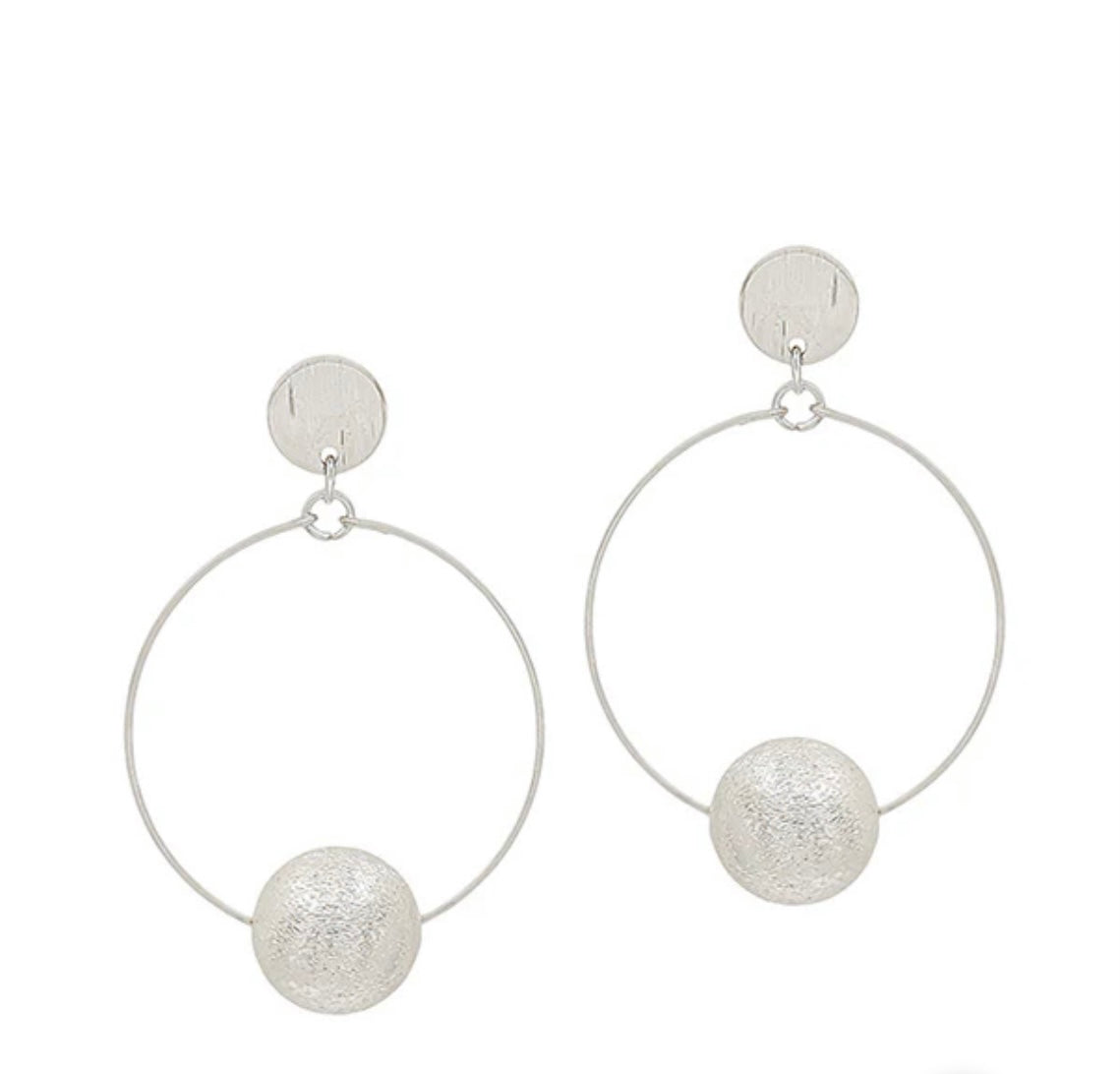 Satin Ball Round Wire Post Earring