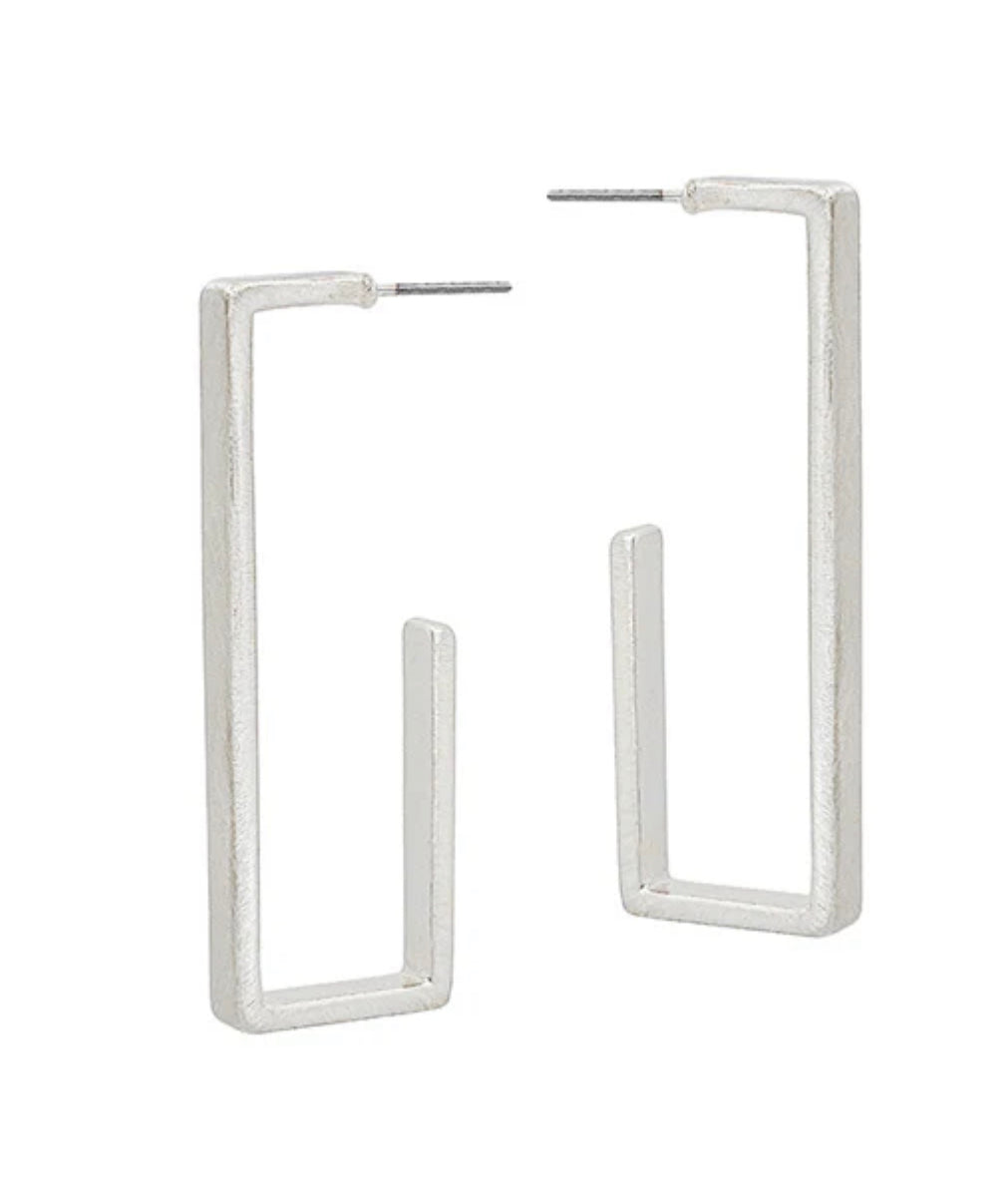 Rectangle Shape Hoop Earring