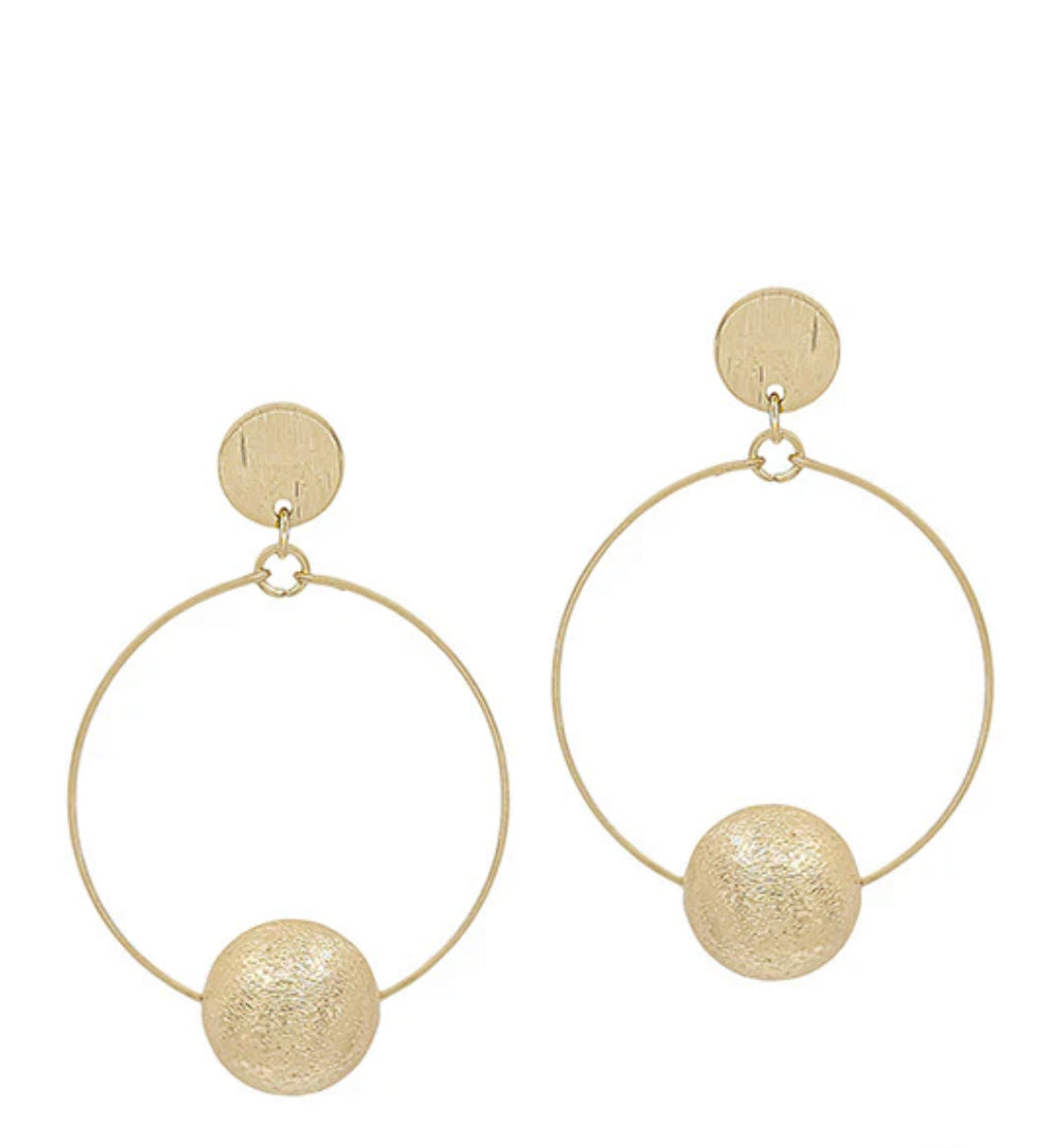 Satin Ball Round Wire Post Earring