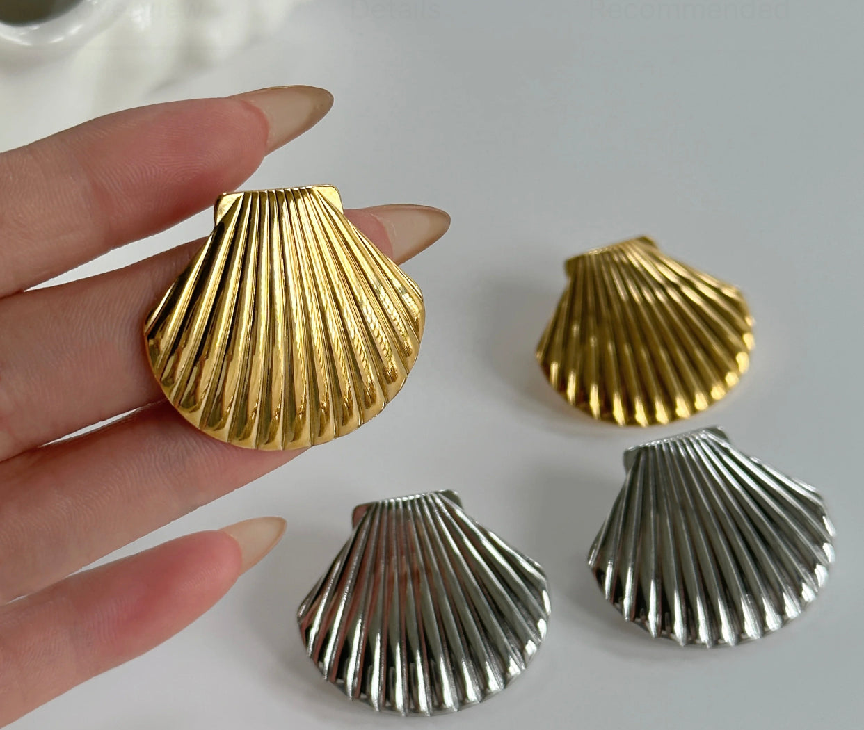 Earrings - 18k Gold Plated Hypoallergenic Shell