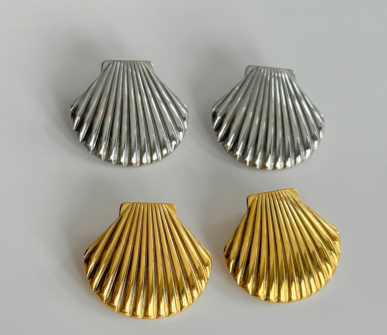 Earrings - 18k Gold Plated Hypoallergenic Shell