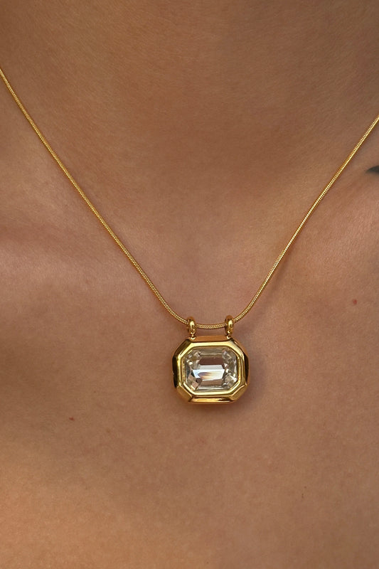 Necklace - Zircon Octagon Pendant