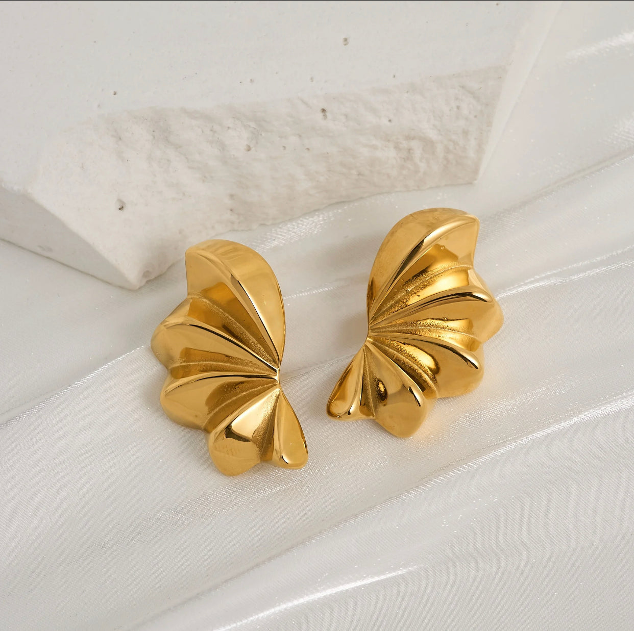 Earrings - 18k Plated Hypoallergenic Stainless Steel Wings