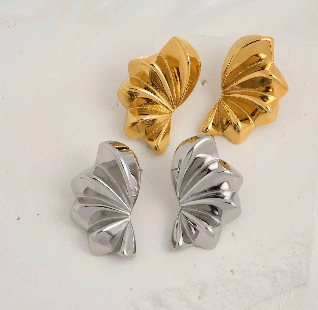 Earrings - 18k Plated Hypoallergenic Stainless Steel Wings