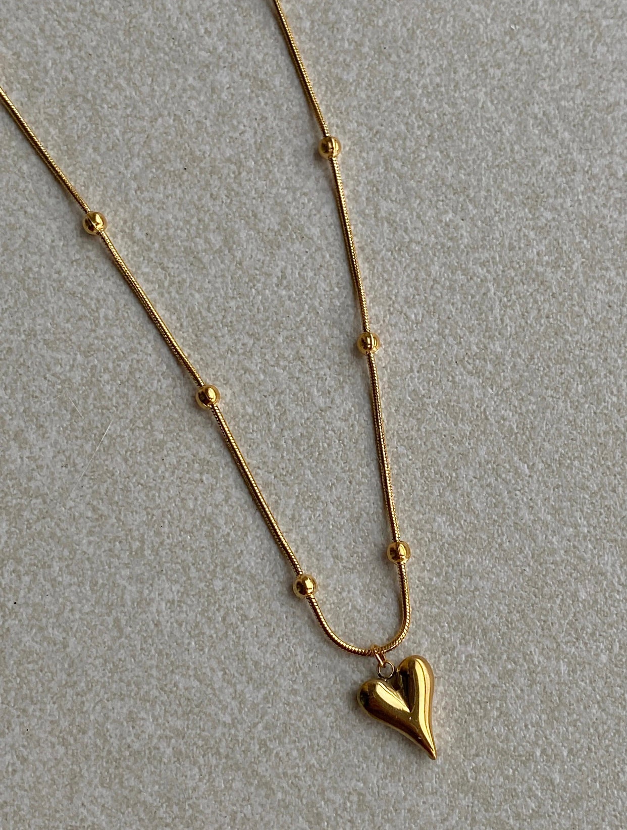 Necklace - Western stainless steel gold plated  chunky heart LOVE